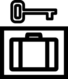 Private Baggage Box With Key Tracing Svg Vector, Free Vectors File
